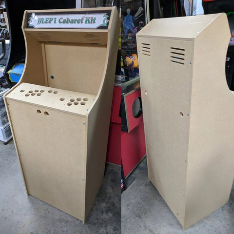 The recommended thickness for MDF when building a gaming cabinet is typically 3/4 inch (about 19mm)