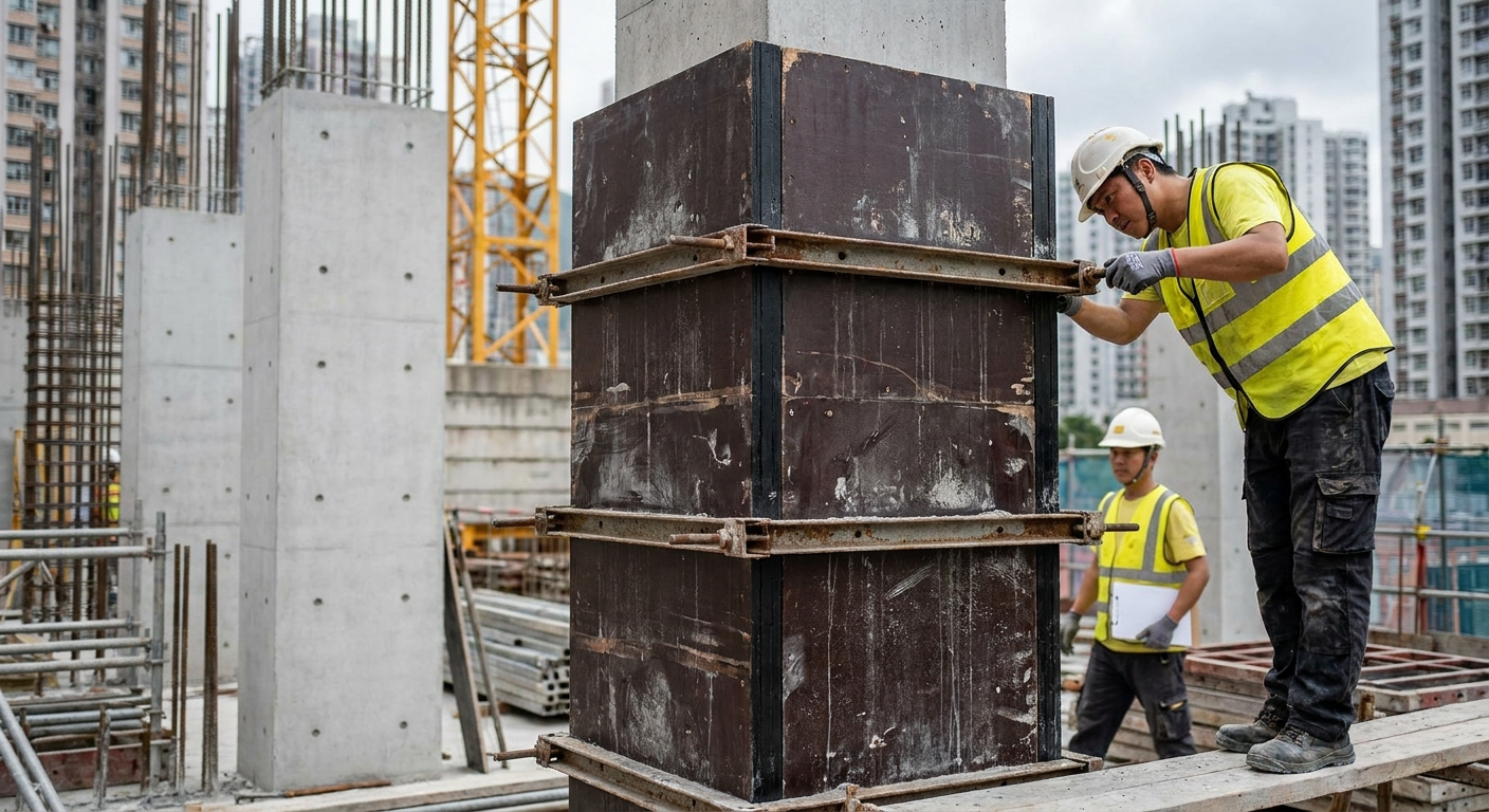 Plywood for Column Formwork: Rectangular, Circular & How to Match Panel Spec to Pour Count