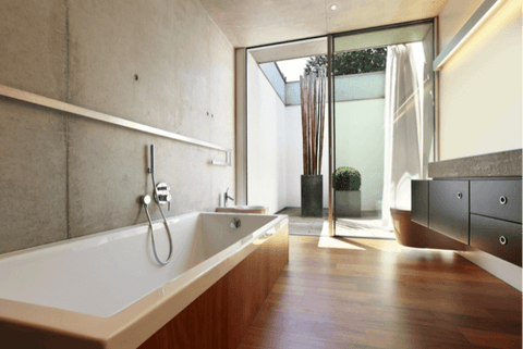 A timber bathroom subfloor